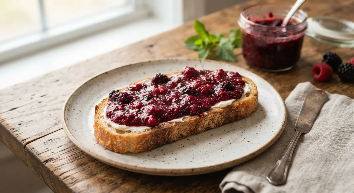 Easy Berry Chia Seed Jam Toast